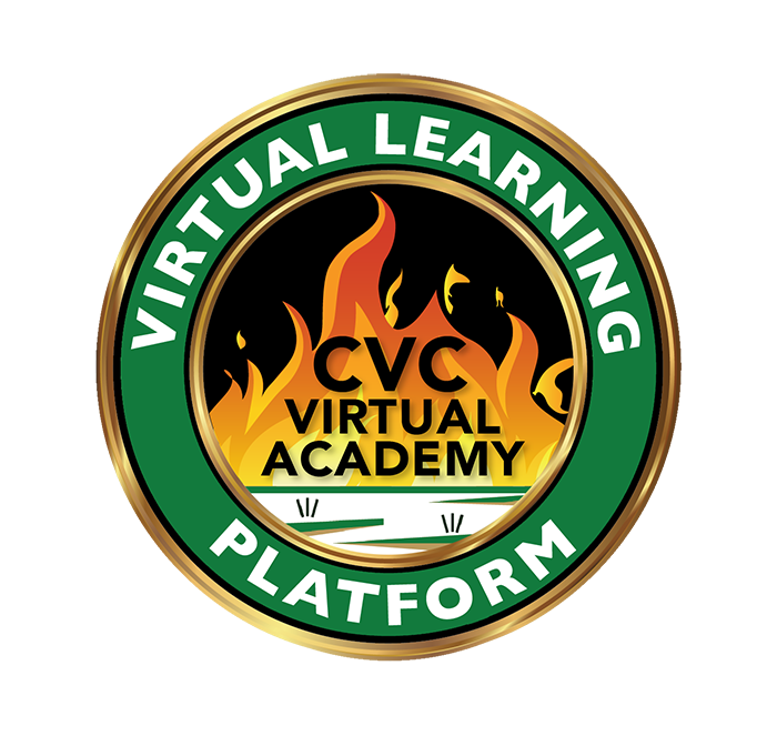 CVC Virtual Learning Platform circle with fire in the middle